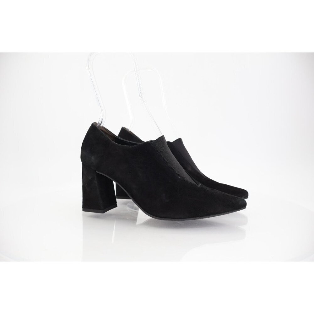 Paul Green Stacia Heel Womens UK 5 US 7.5 Black Suede Leather Slip On Pointed
